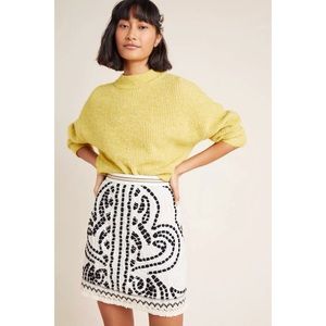 Anthropologie Maeve Carys Embroidered Mini Skirt
